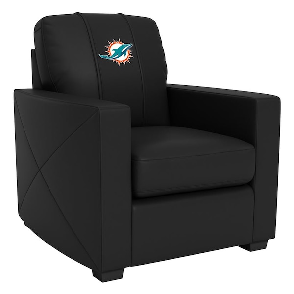 Dreamseat Silver Club Chair with Miami Dolphins Primary Logo XZ7759002CHCDBK-PSNFL20090 - main